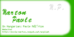 marton pavle business card